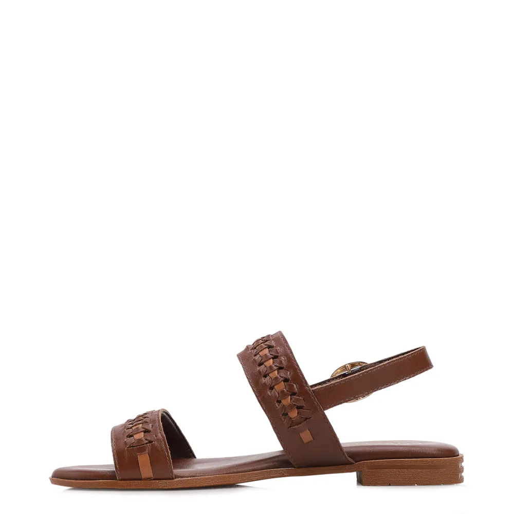Rasteirinha Couro Chocolate/Couro Caramelo - imagem 4
