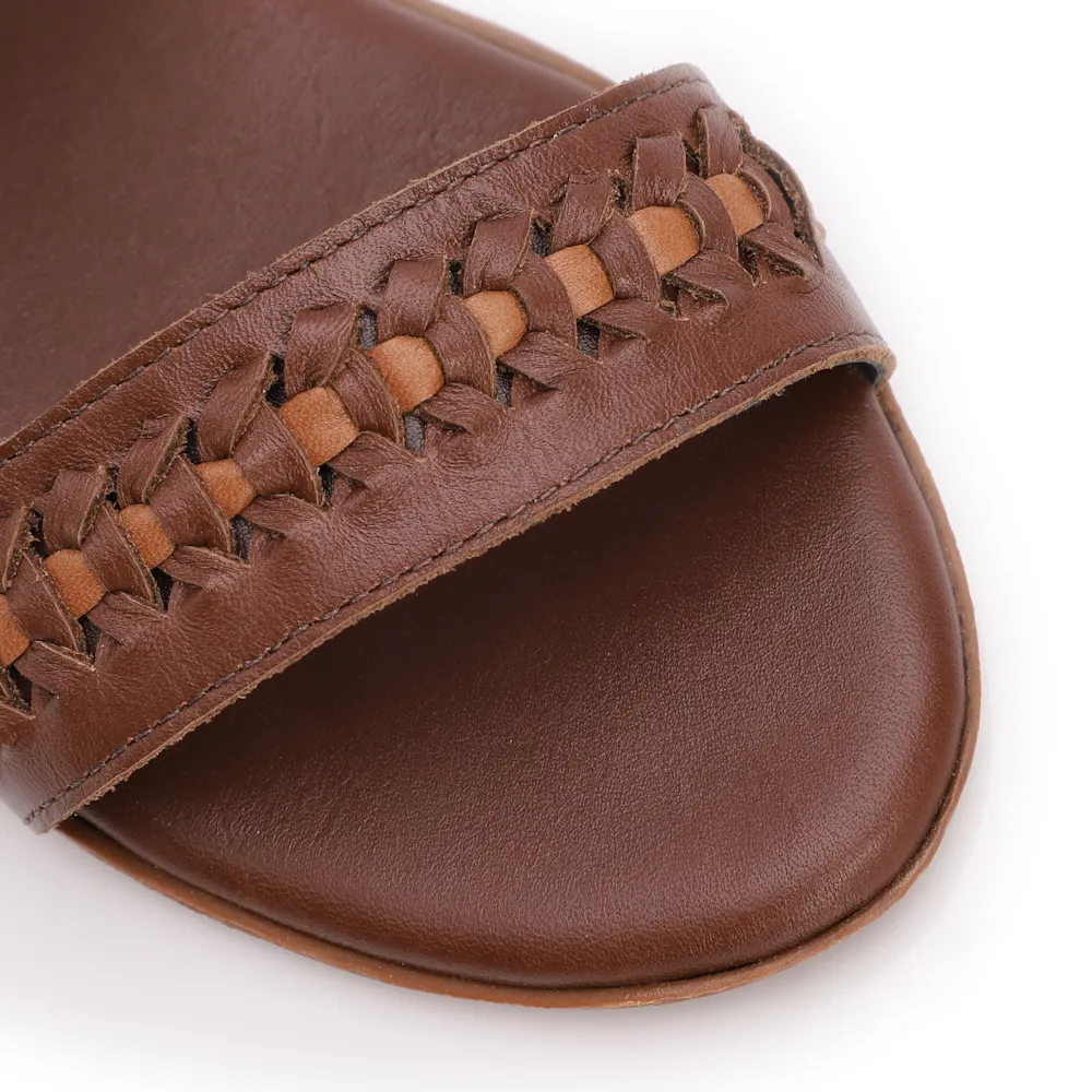 Rasteirinha Couro Chocolate/Couro Caramelo - imagem 6
