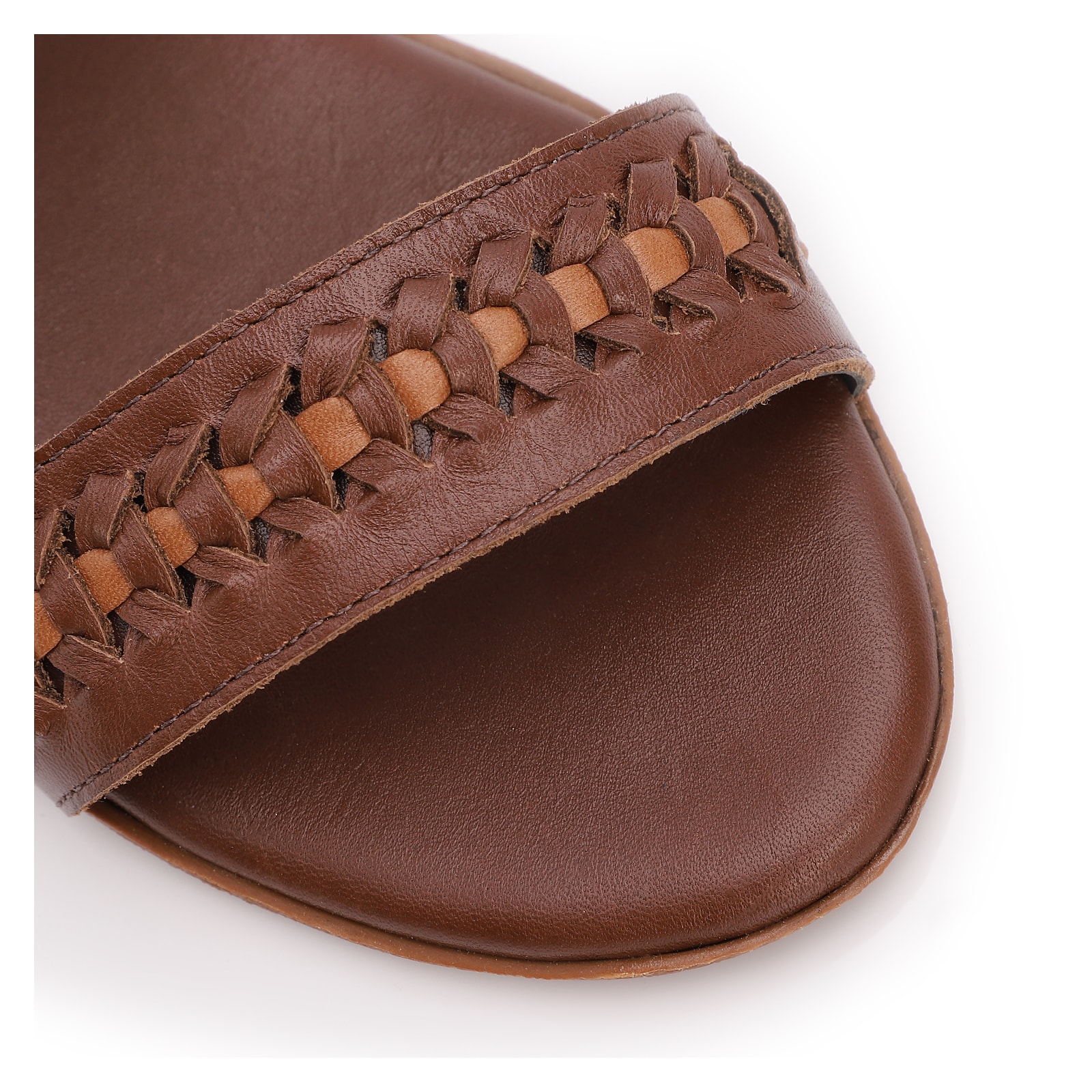 Rasteirinha Couro Chocolate/Couro Caramelo