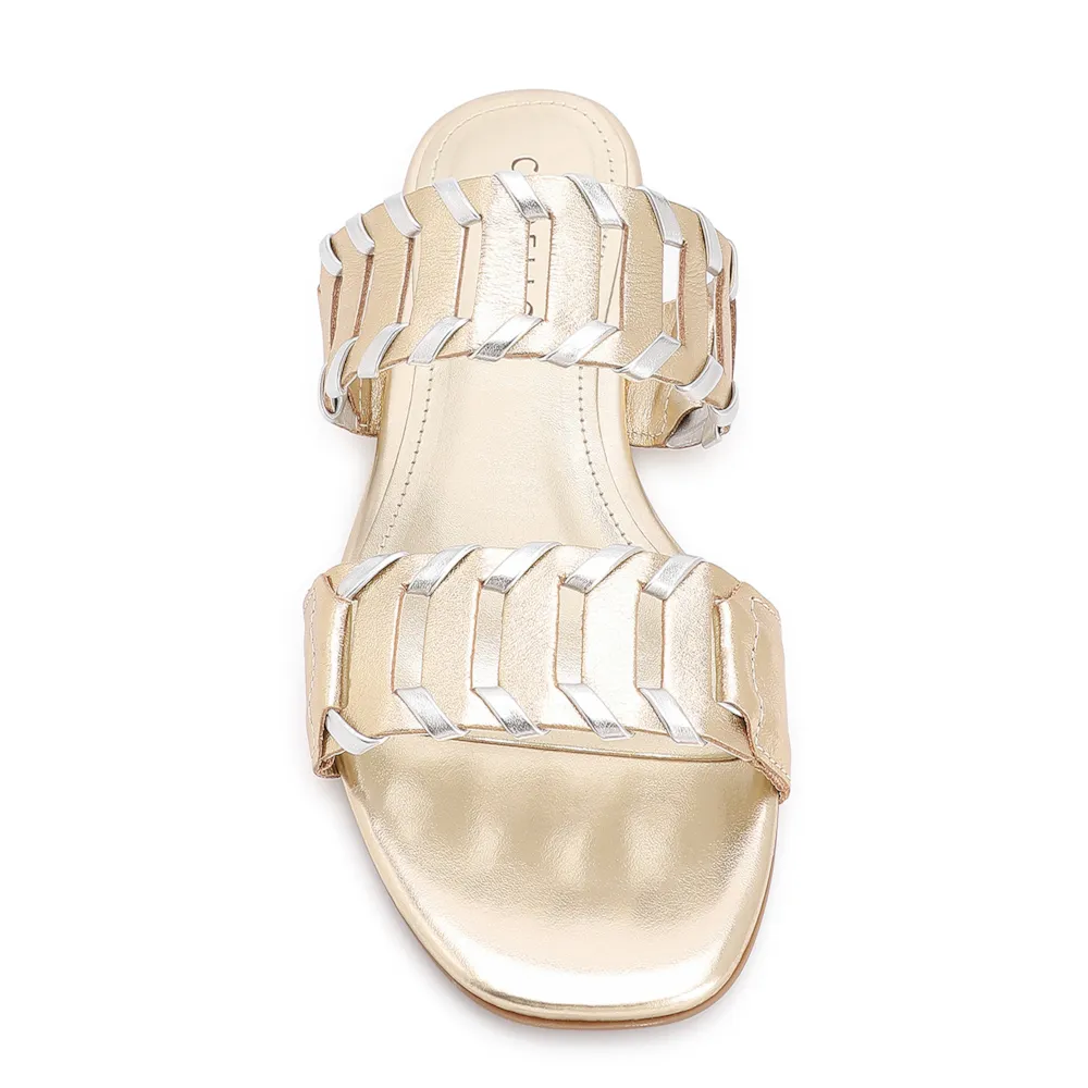 Rasteirinha Couro Dourado/Alt Prata - imagem 6