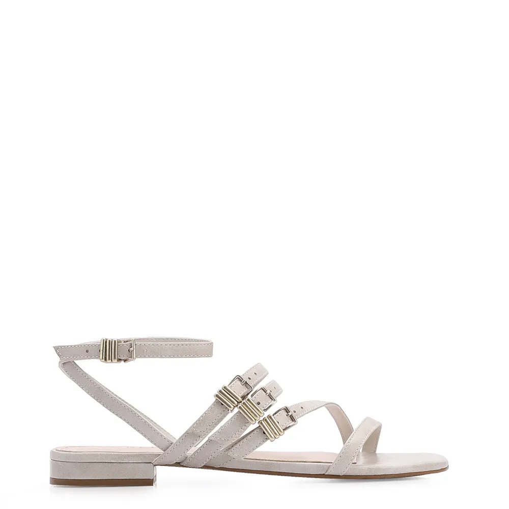Rasteirinha Couro Estonado Off White - imagem 3