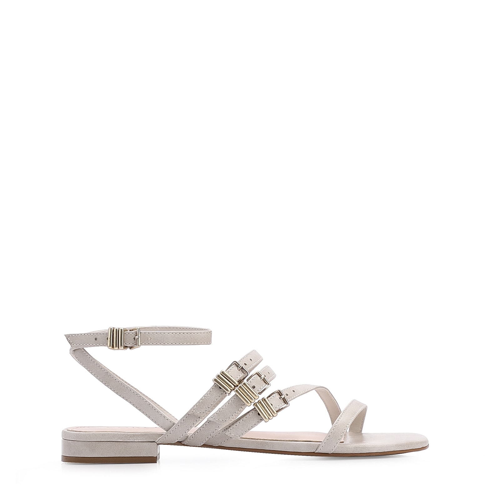 Rasteirinha Couro Estonado Off White