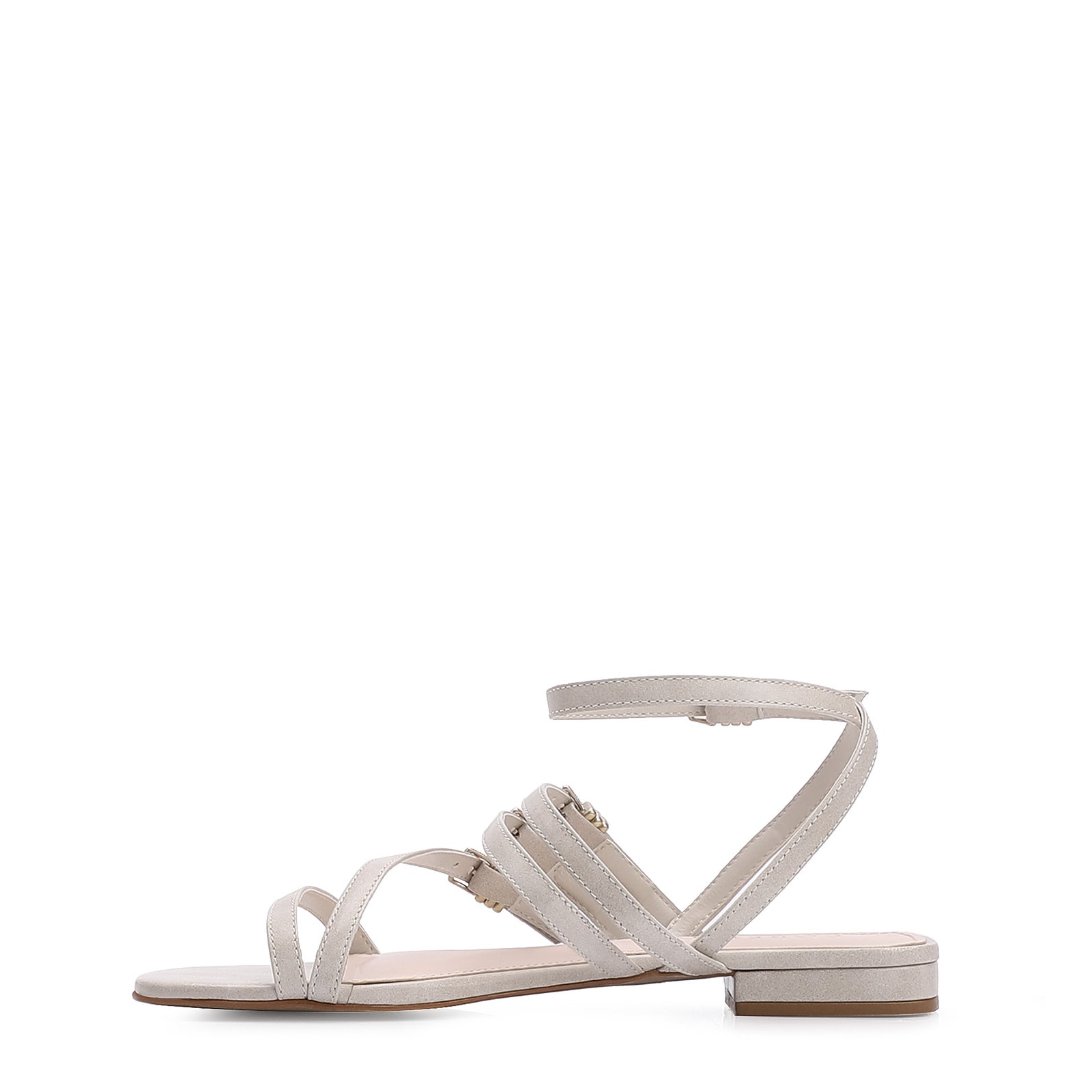 Rasteirinha Couro Estonado Off White