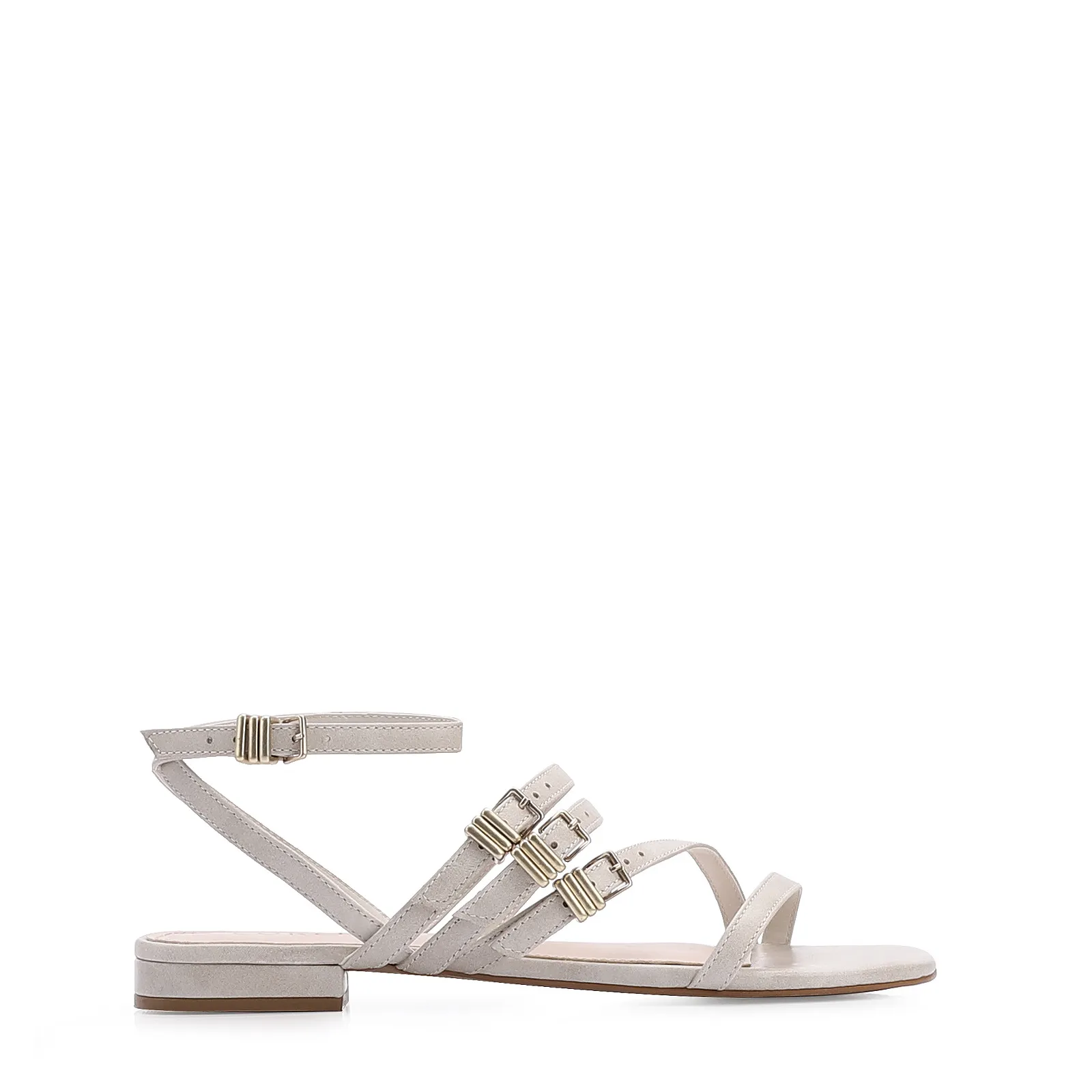 Rasteirinha Couro Estonado Off White