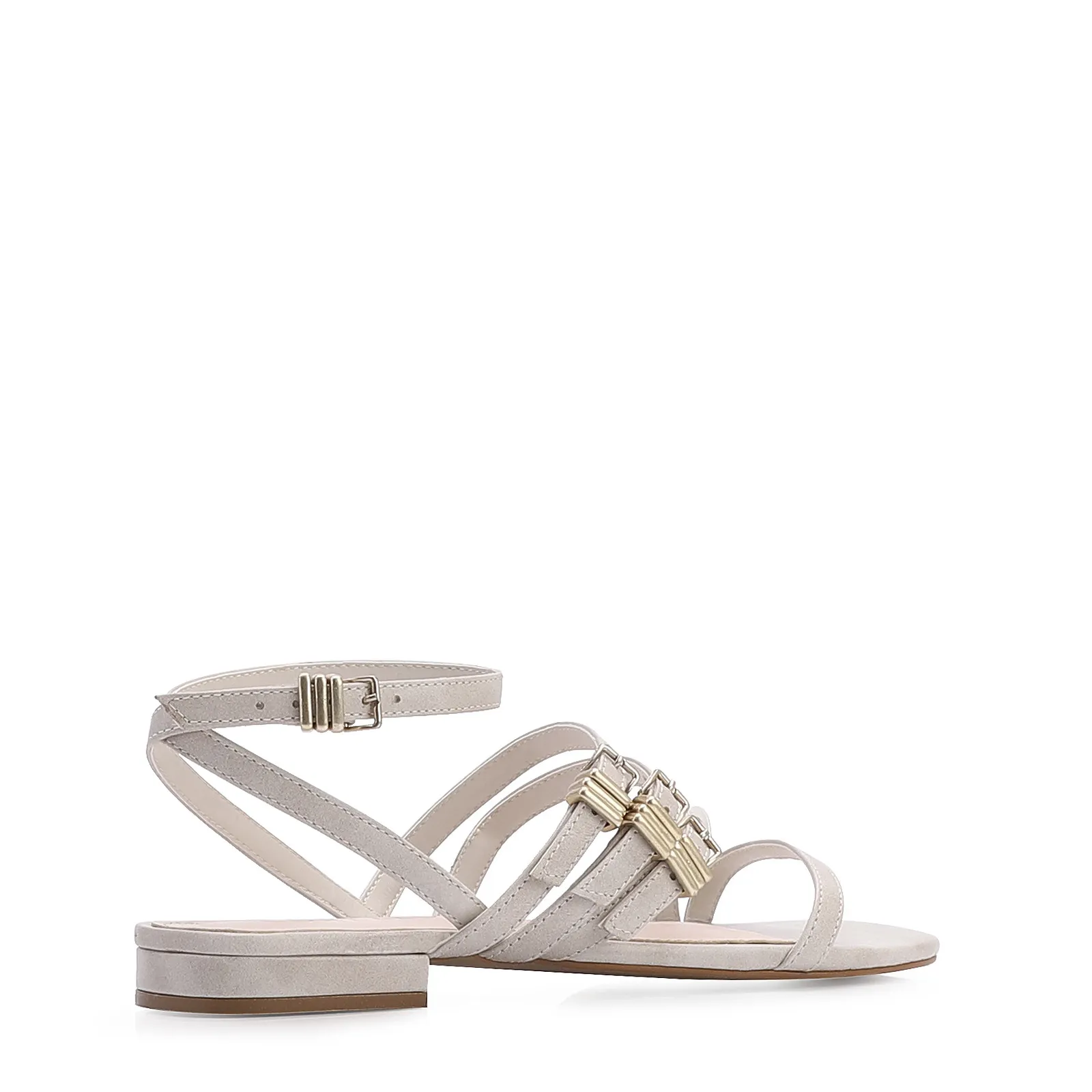 Rasteirinha Couro Estonado Off White
