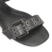 Rasteirinha Couro Estonado Preto - imagem 6