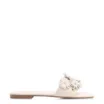 Rasteirinha Couro Flores Off White - imagem 2