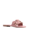 Rasteirinha Couro Flores Rosa - imagem 1