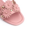 Rasteirinha Couro Flores Rosa - imagem 6