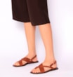 Rasteirinha Couro Nobuck Croco Marrom - imagem 2