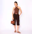 Rasteirinha Couro Nobuck Croco Marrom - imagem 8
