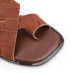 Rasteirinha Couro Nobuck Croco Marrom - imagem 7