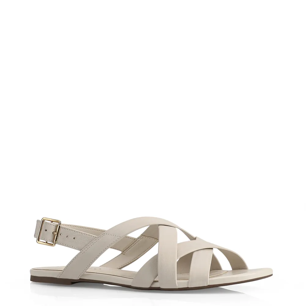 Rasteirinha Couro Off White