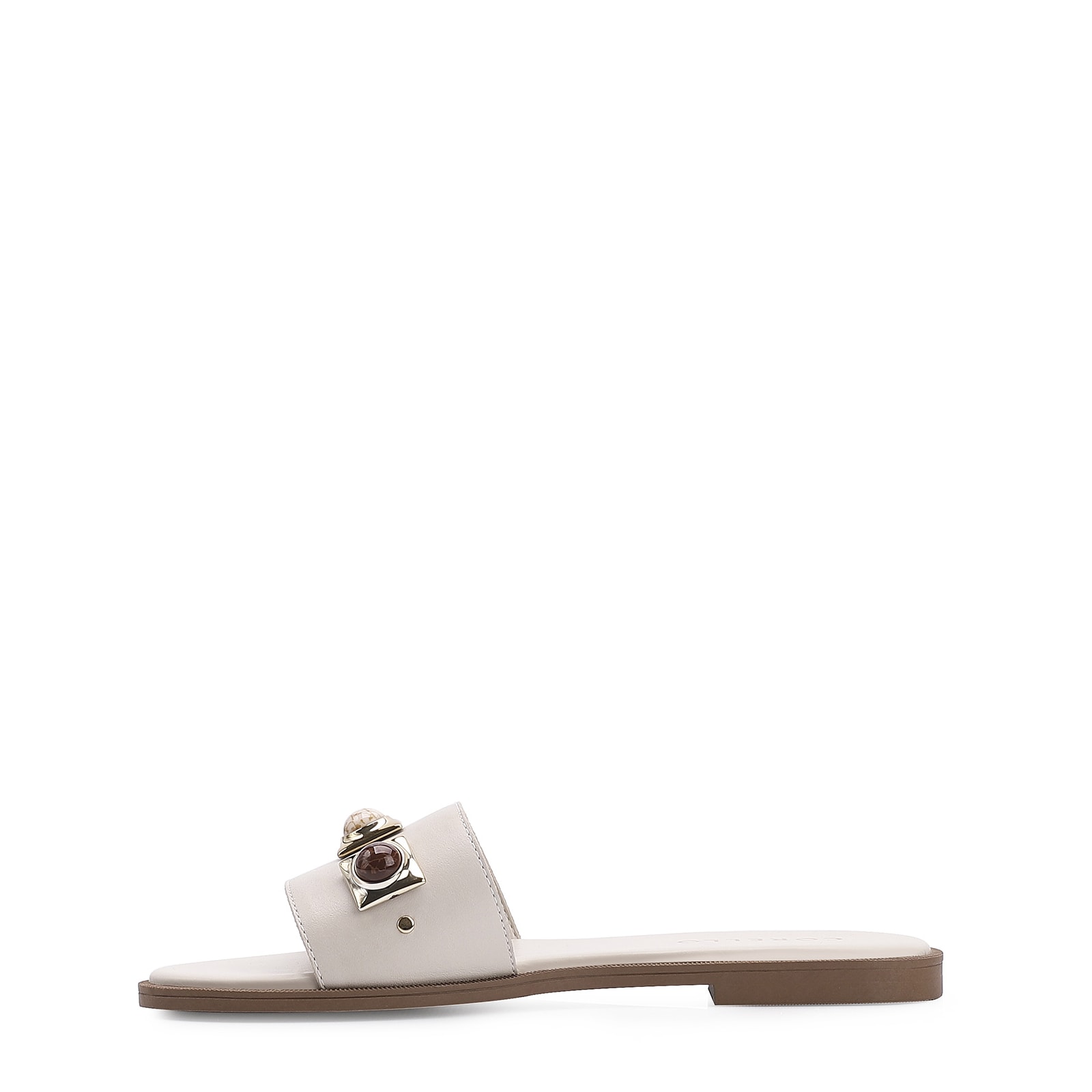 Rasteirinha Couro Off White