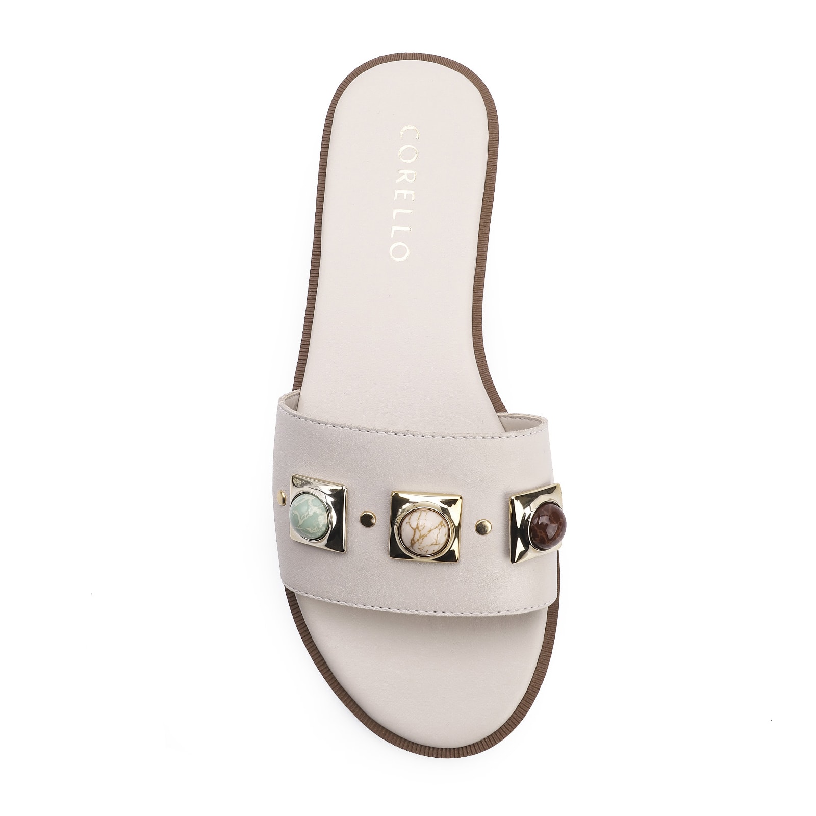 Rasteirinha Couro Off White
