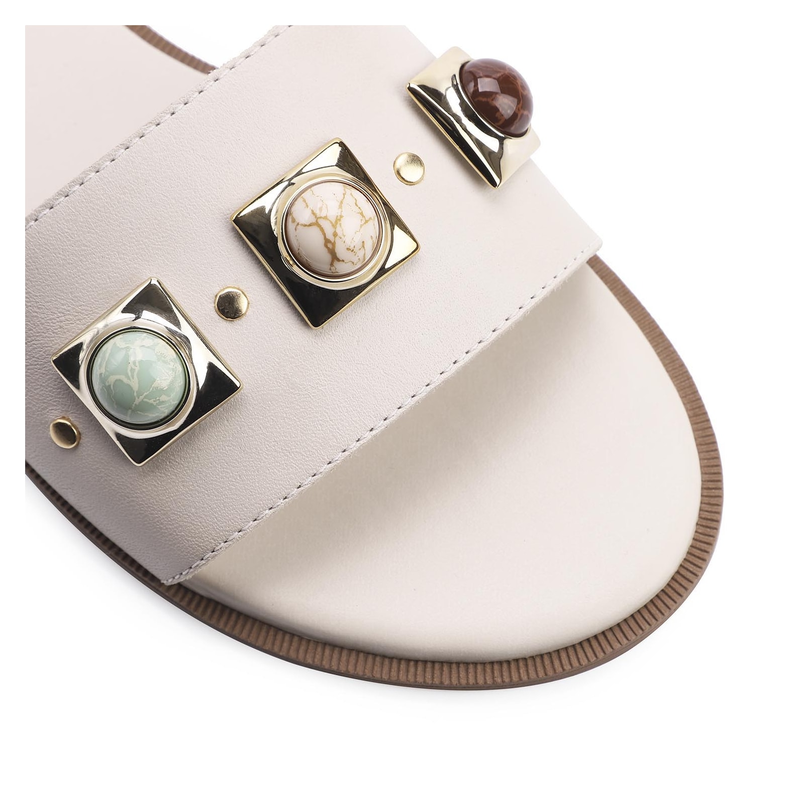 Rasteirinha Couro Off White