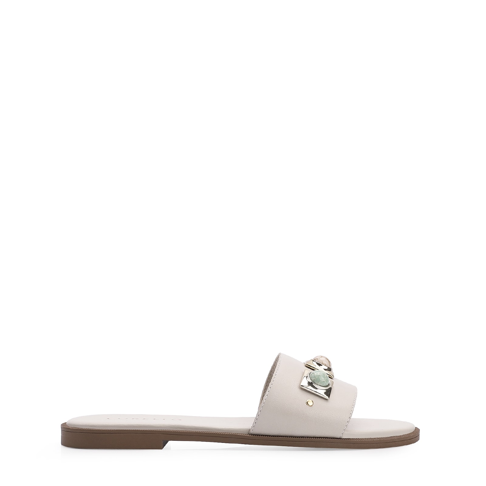 Rasteirinha Couro Off White