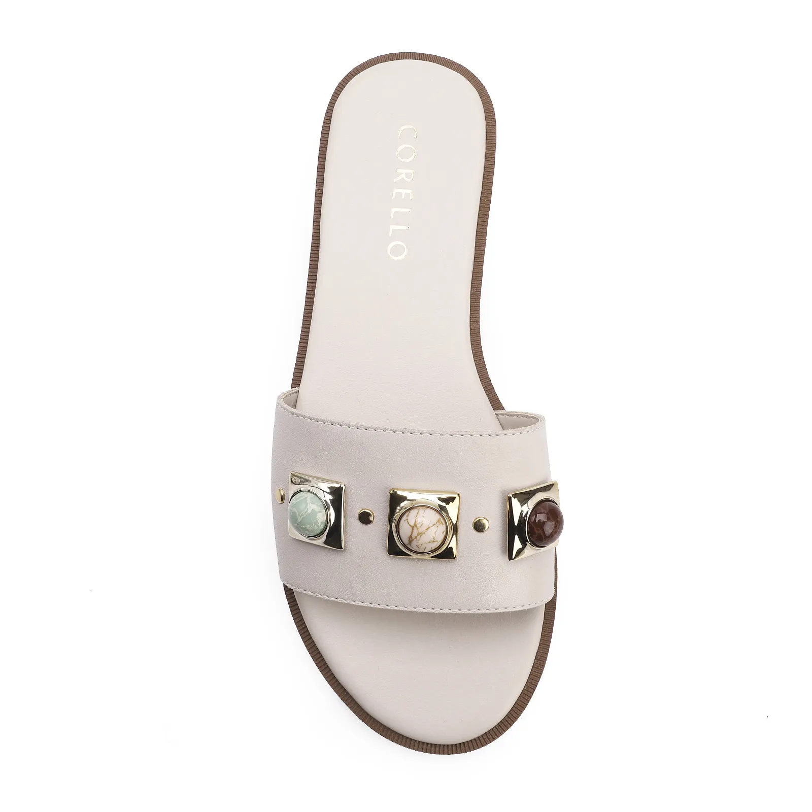 Rasteirinha Couro Off White