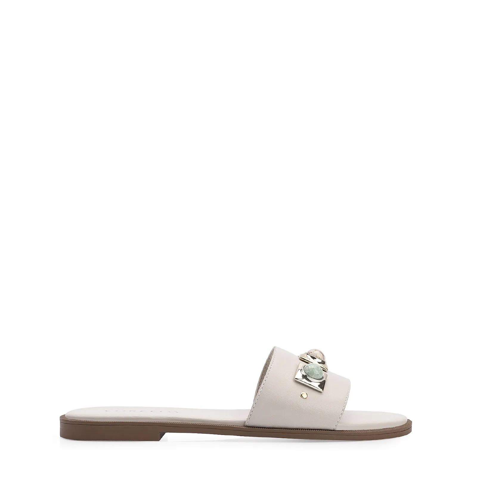 Rasteirinha Couro Off White