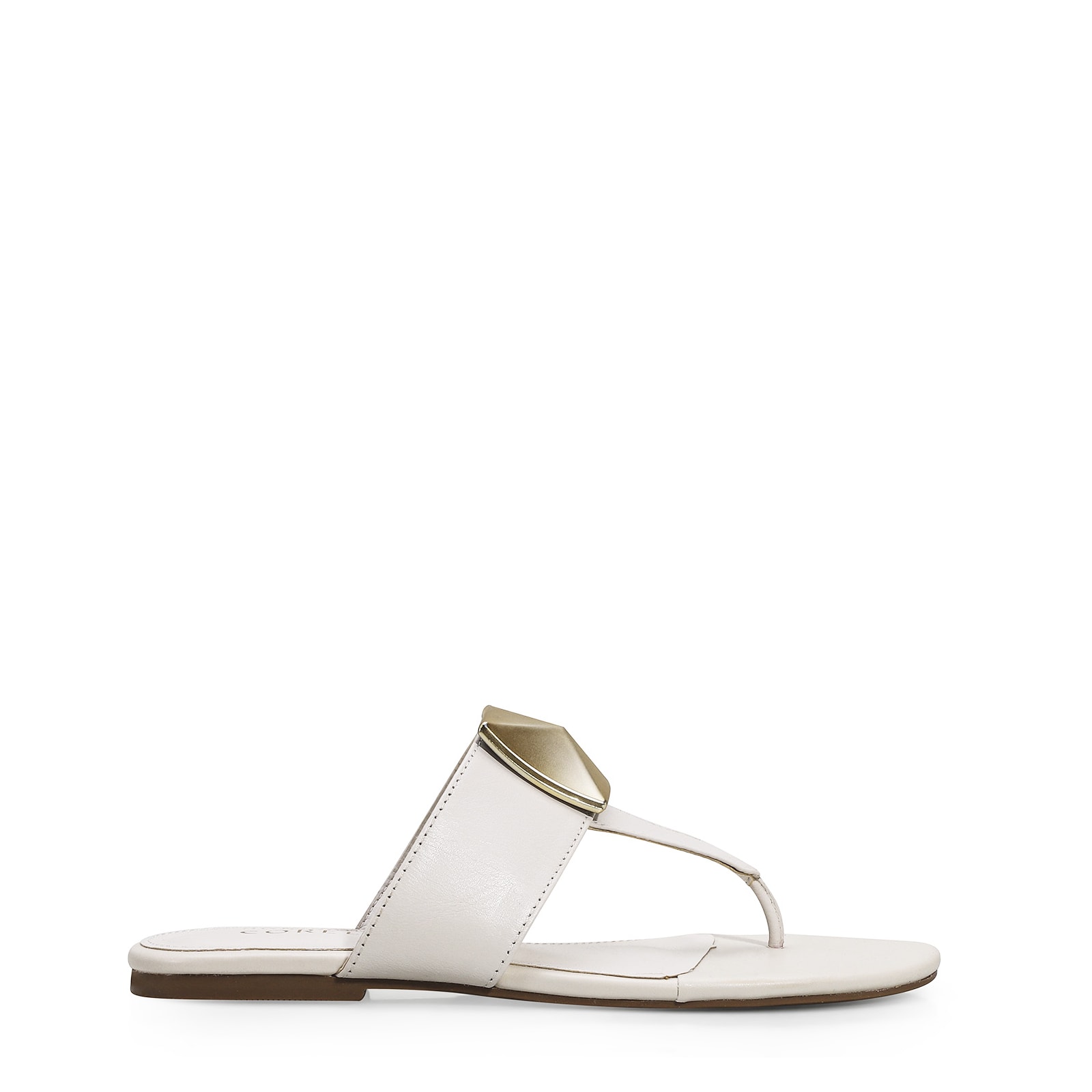 Rasteirinha Couro Off White
