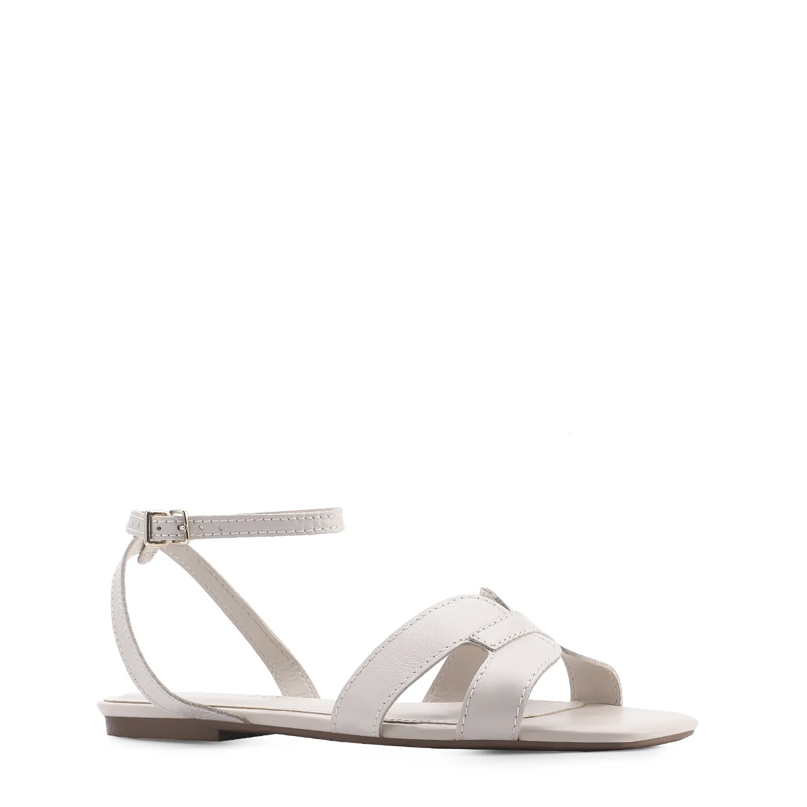 Rasteirinha Couro Off White