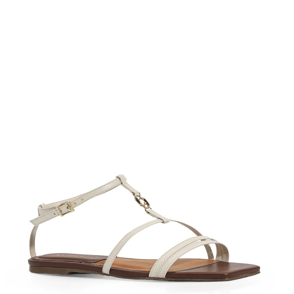 Rasteirinha Couro Off White