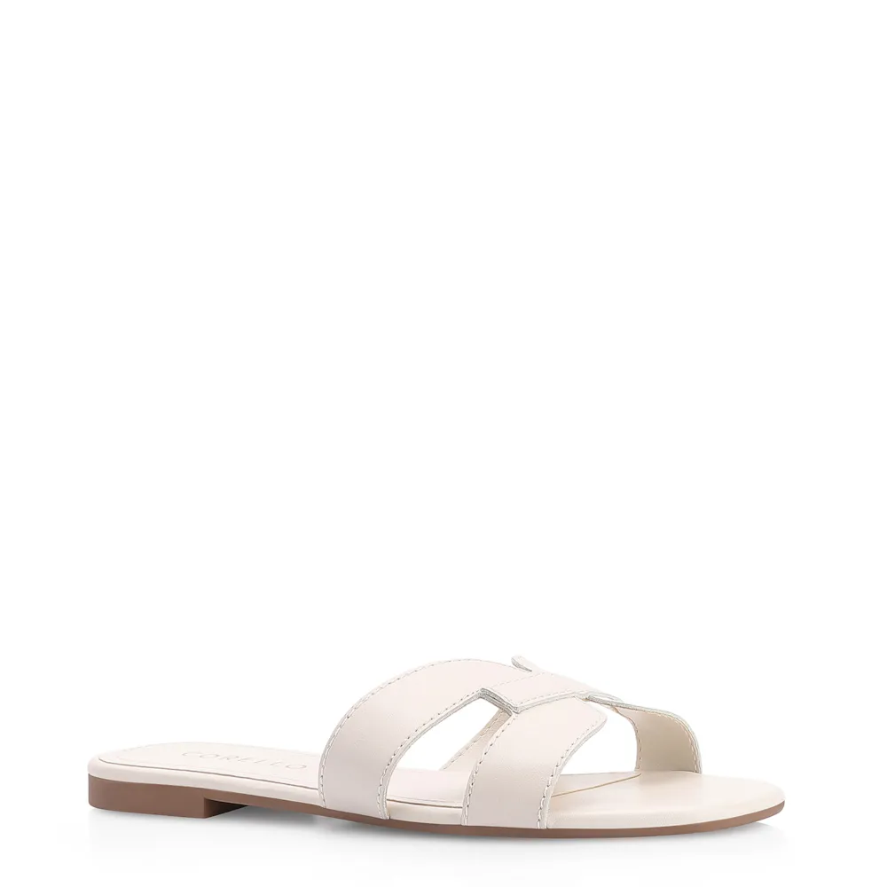 Rasteirinha Couro Off White