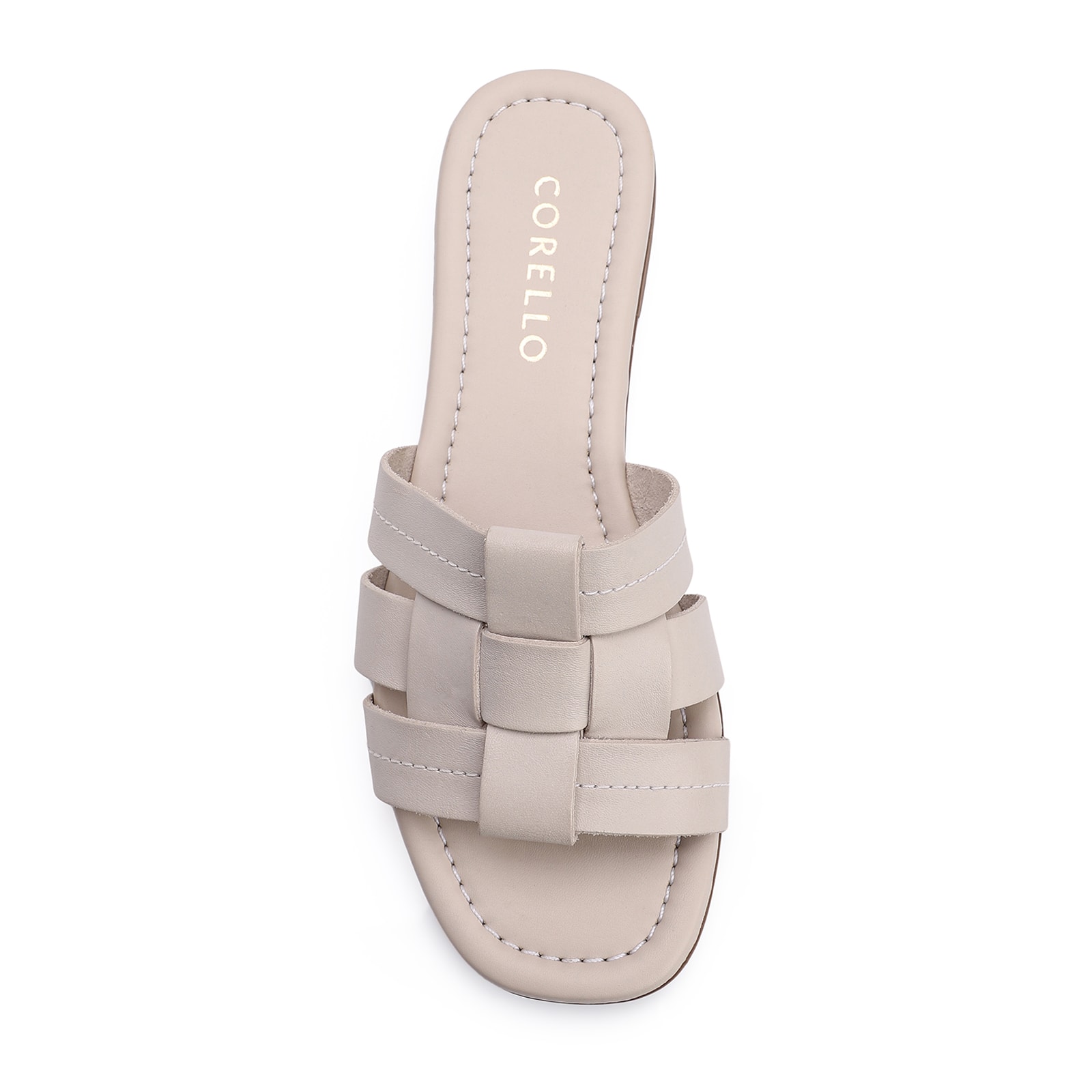 Rasteirinha Couro Off White