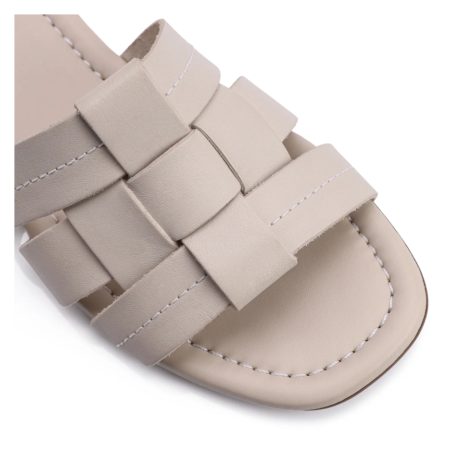 Rasteirinha Couro Off White