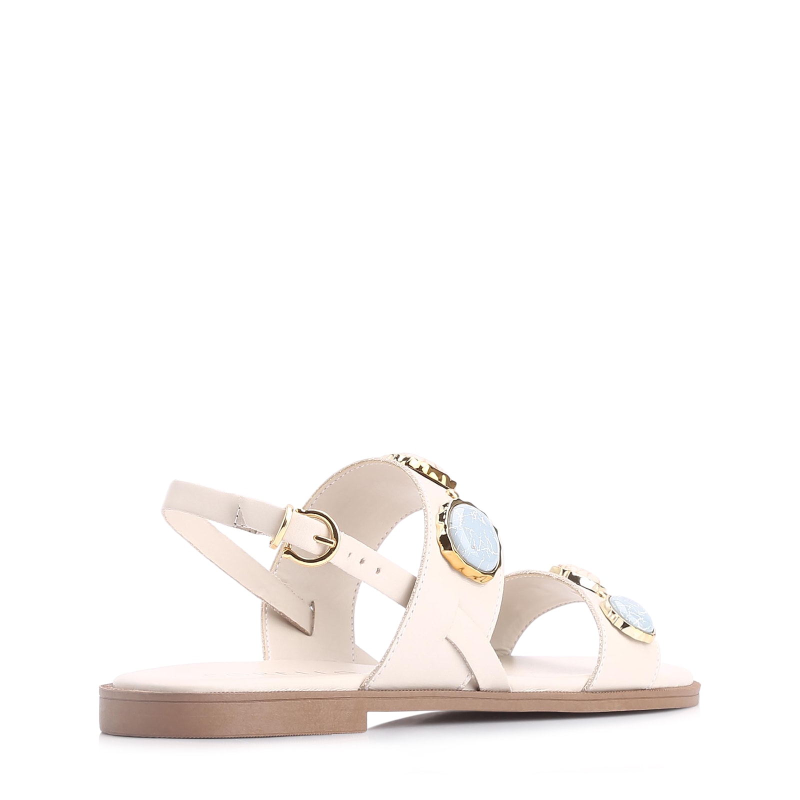 Rasteirinha Couro Off White
