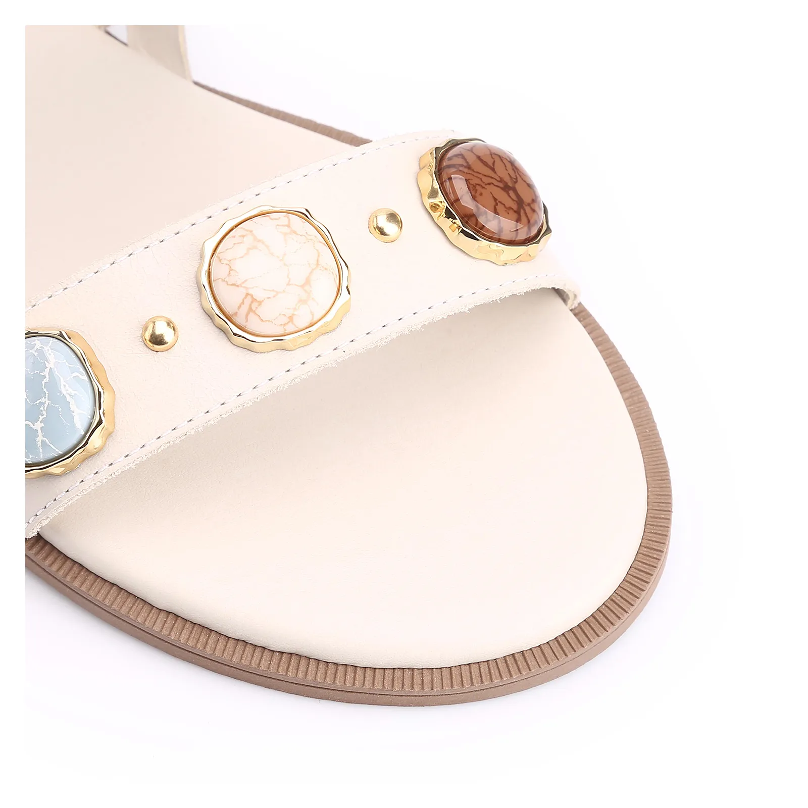 Rasteirinha Couro Off White