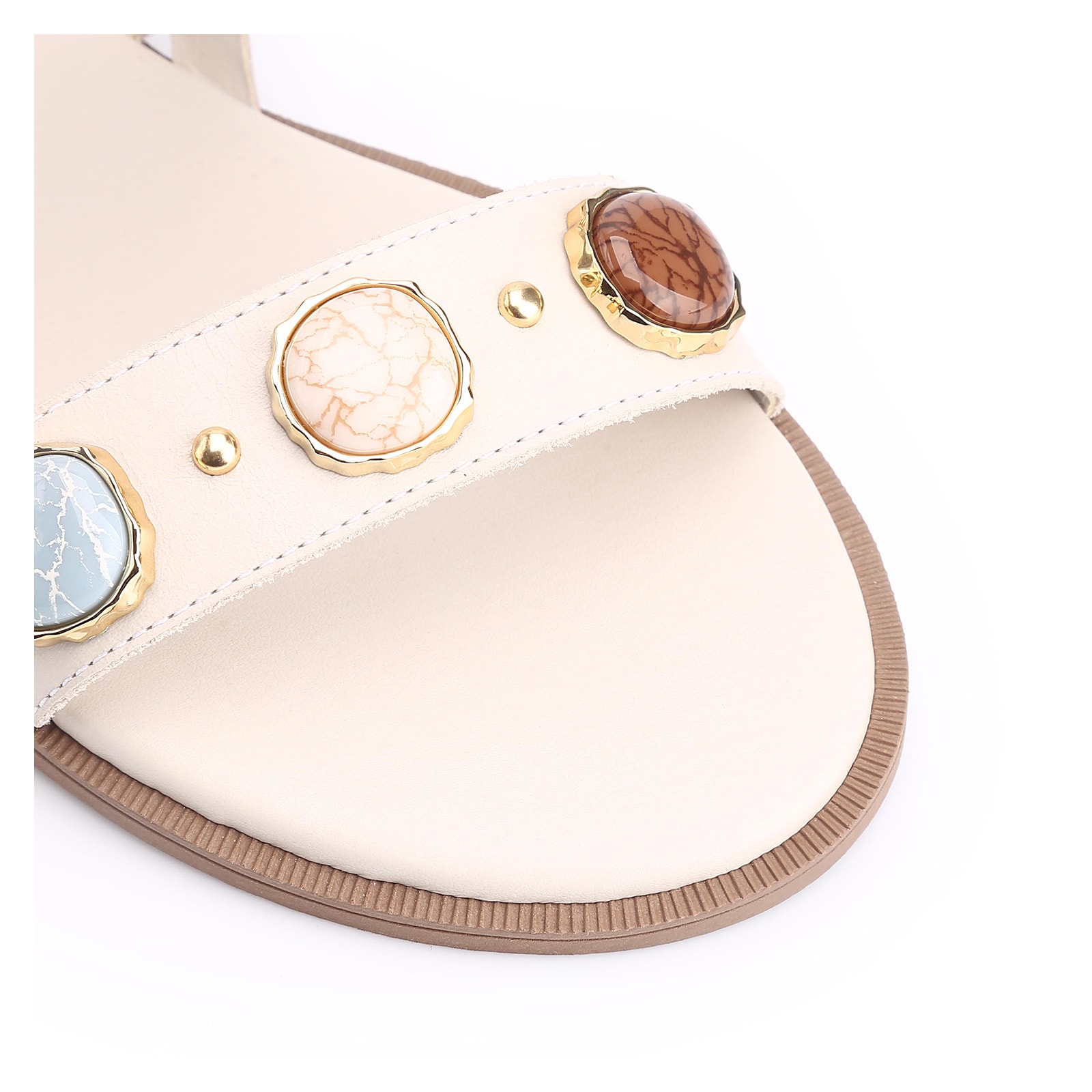 Rasteirinha Couro Off White