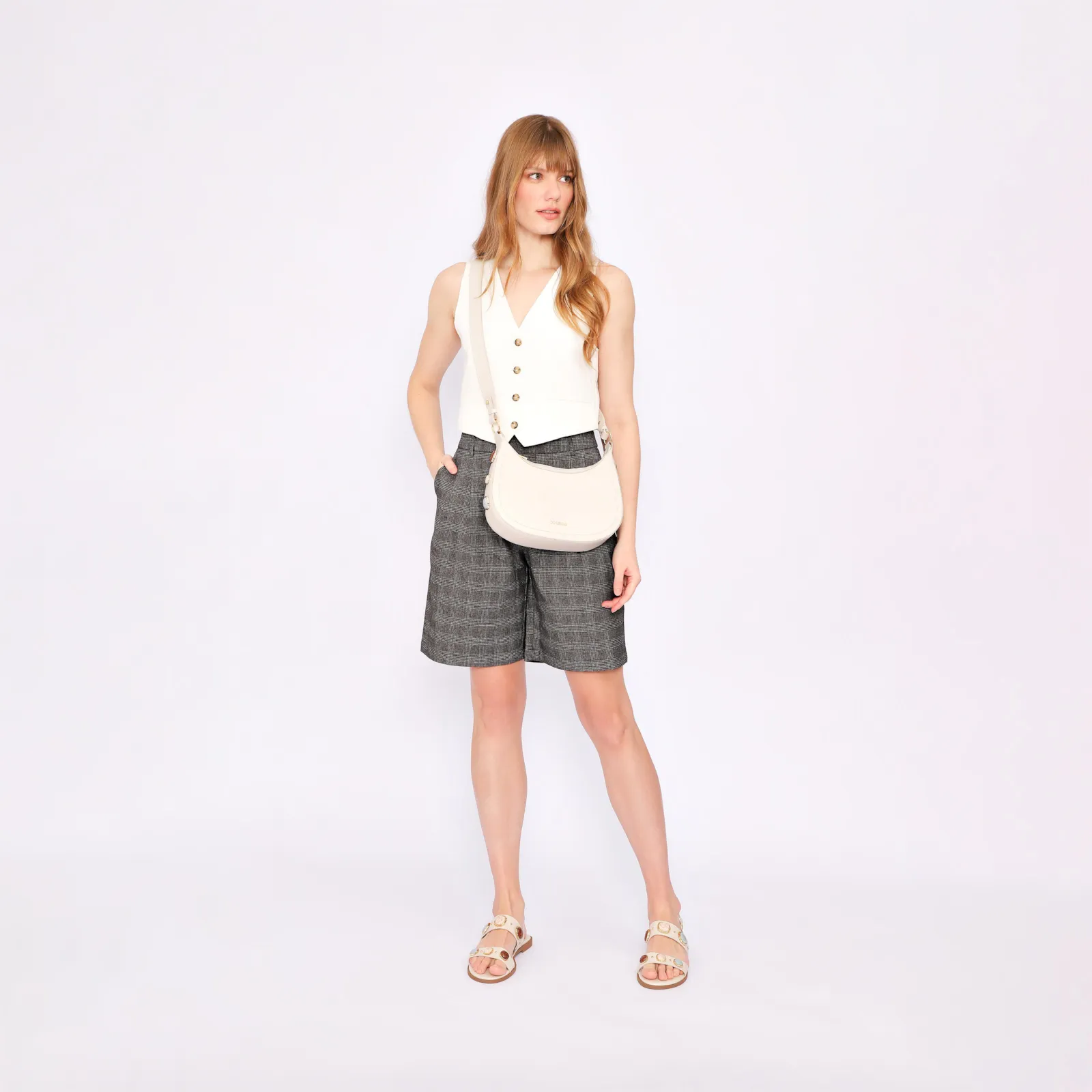 Rasteirinha Couro Off White