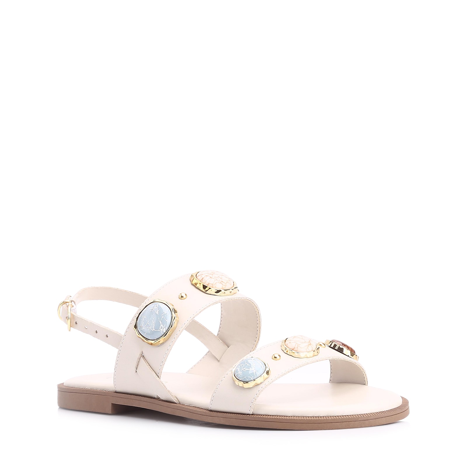 Rasteirinha Couro Off White