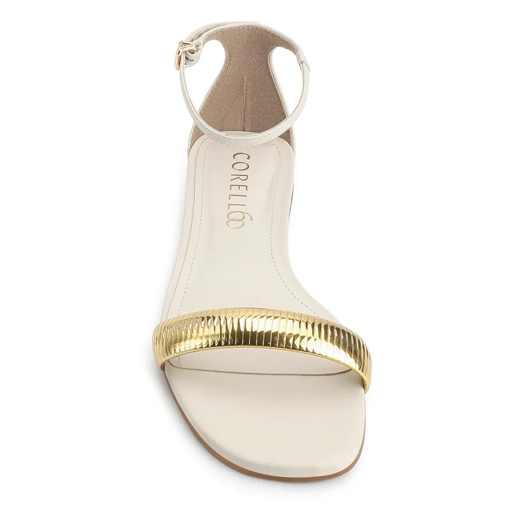 Rasteirinha Couro Off White/Alt Dourado - imagem 5