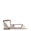 Rasteirinha Couro Off White/Marrom - imagem 3