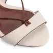 Rasteirinha Couro Off White/Marrom - imagem 6