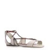 Rasteirinha Couro Off White/Marrom - imagem 1