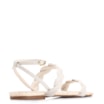 Rasteirinha Couro Off White/Ráfia Natural - imagem 3