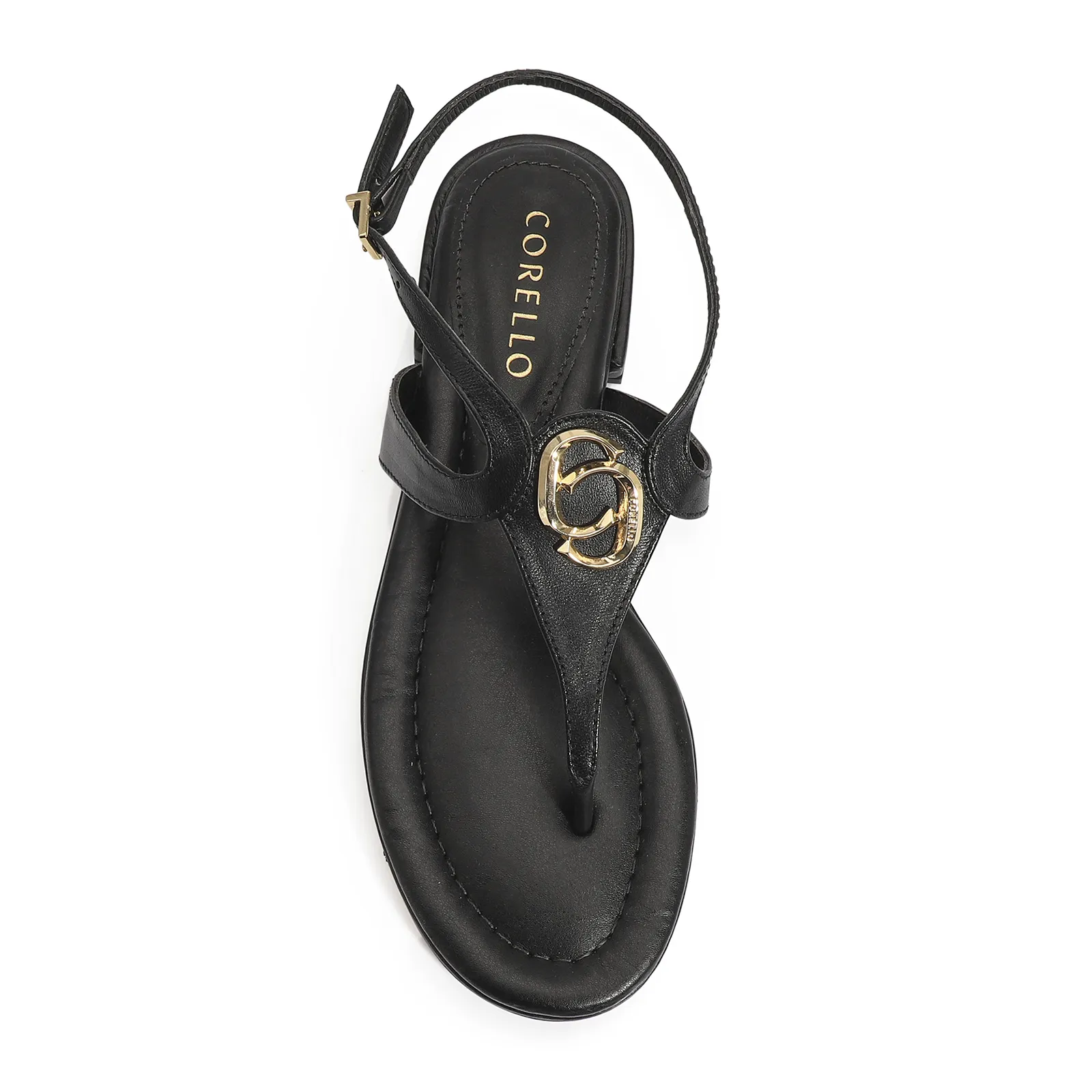 Rasteirinha Couro Preto