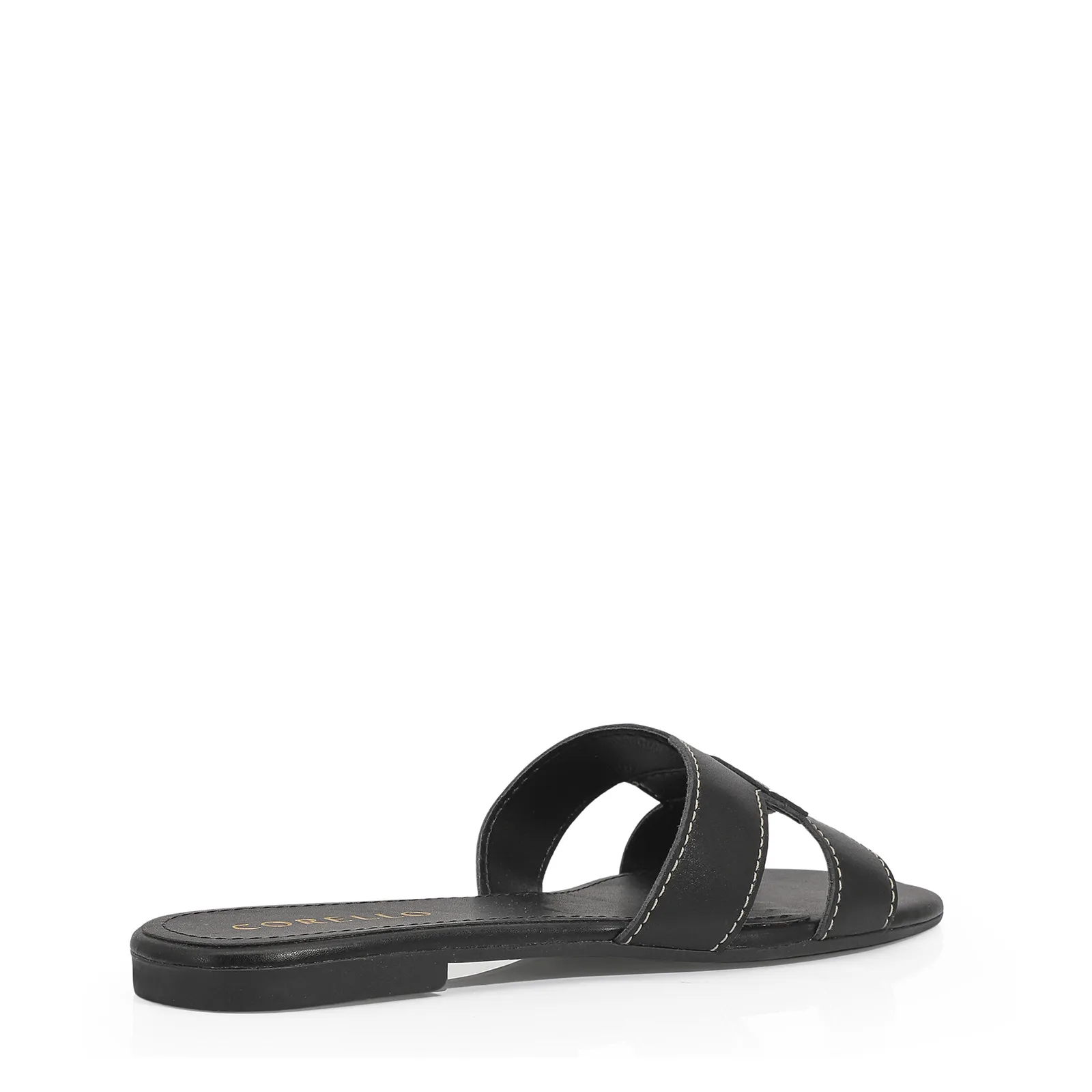 Rasteirinha Couro Preto