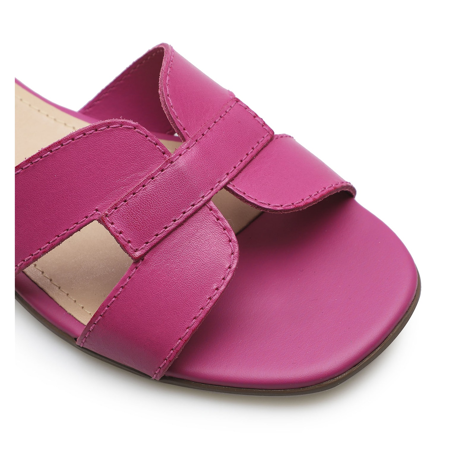 Rasteirinha Couro Rosa