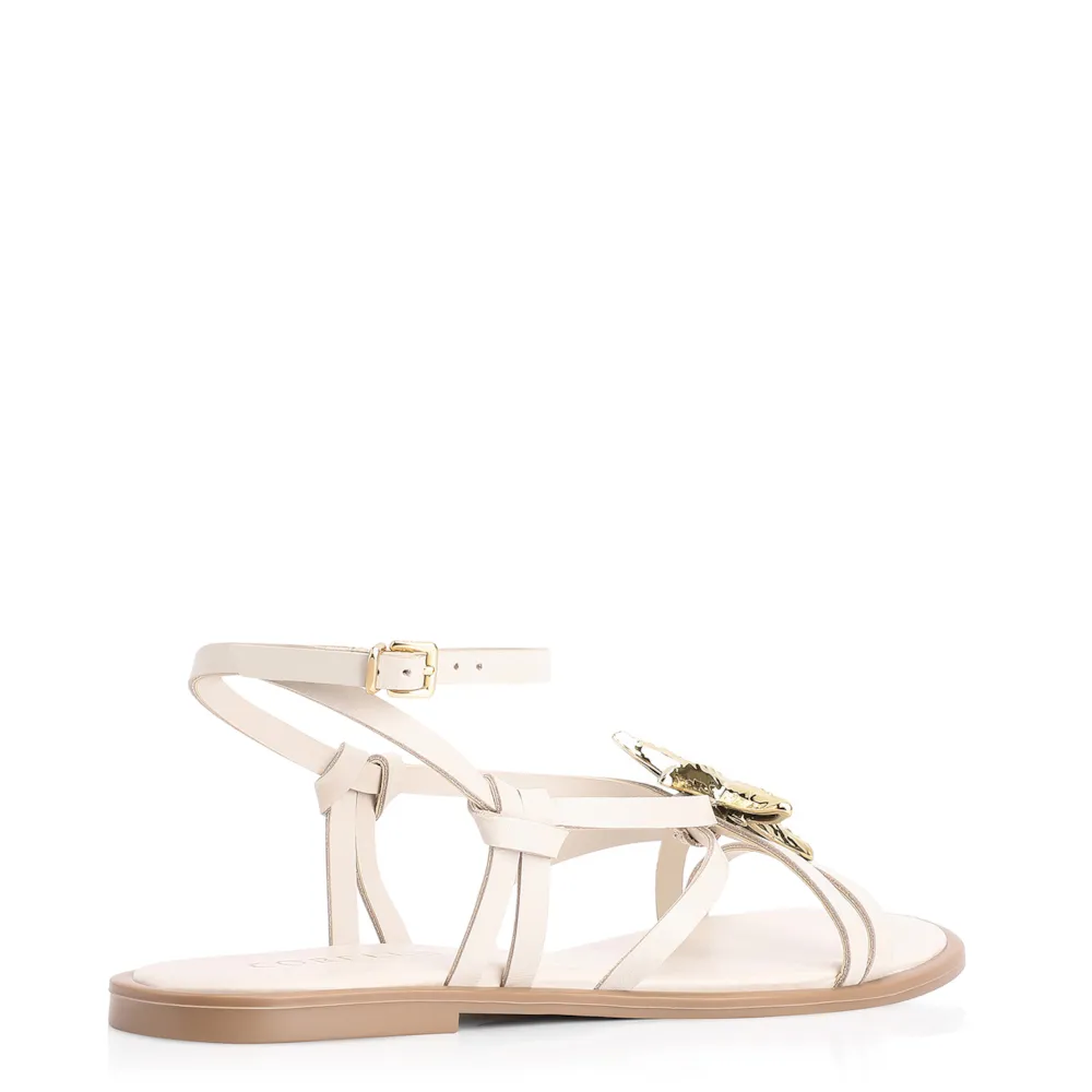 Rasteirinha Estrela Do Mar Couro Off White - imagem 4