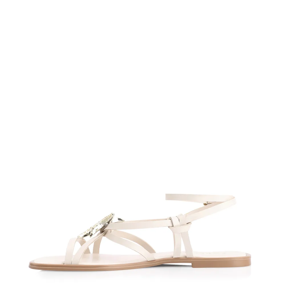 Rasteirinha Estrela Do Mar Couro Off White - imagem 5