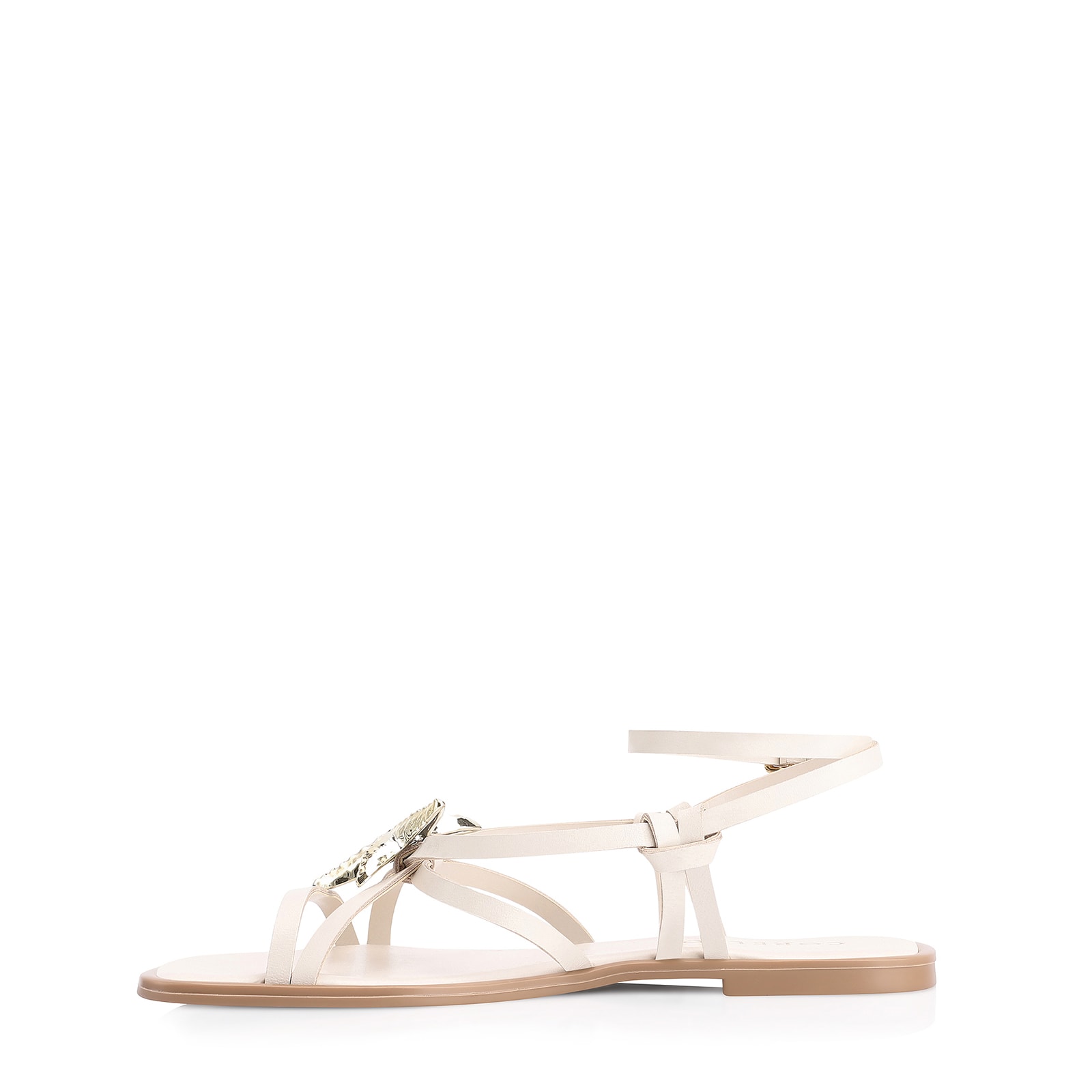 Rasteirinha Estrela Do Mar Couro Off White