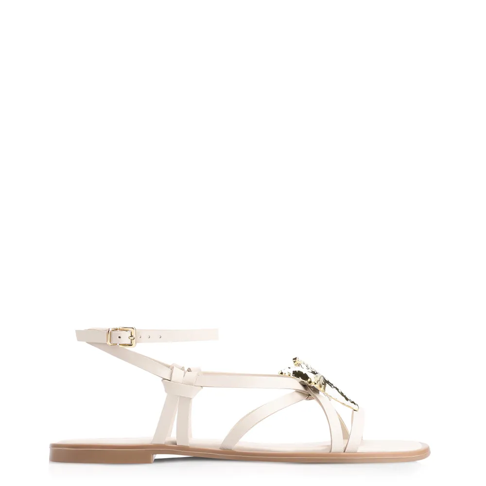 Rasteirinha Estrela Do Mar Couro Off White - imagem 3