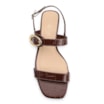 Rasteirinha Fivela Couro Croco Marrom - imagem 5