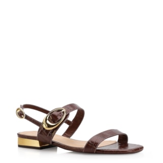Couro Croco Marrom