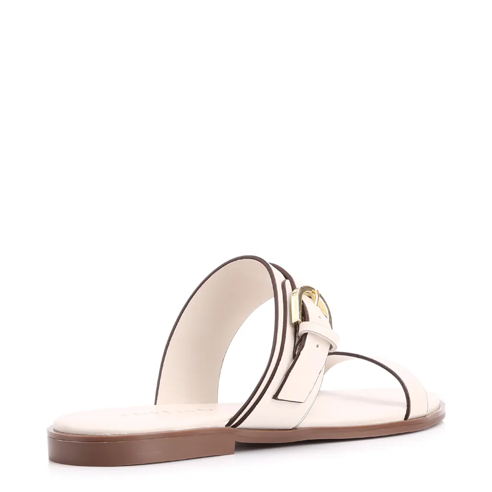 Rasteirinha Fivela Couro Off White - imagem 4