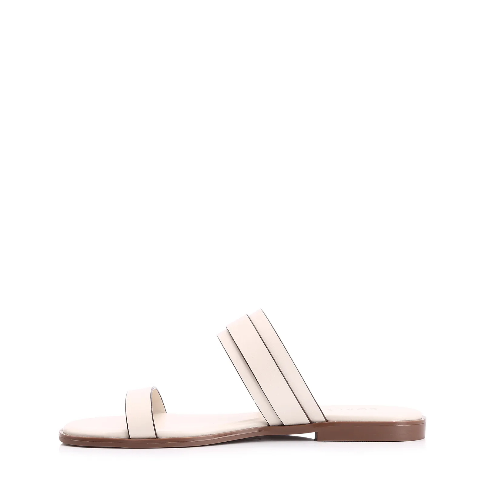 Rasteirinha Fivela Couro Off White